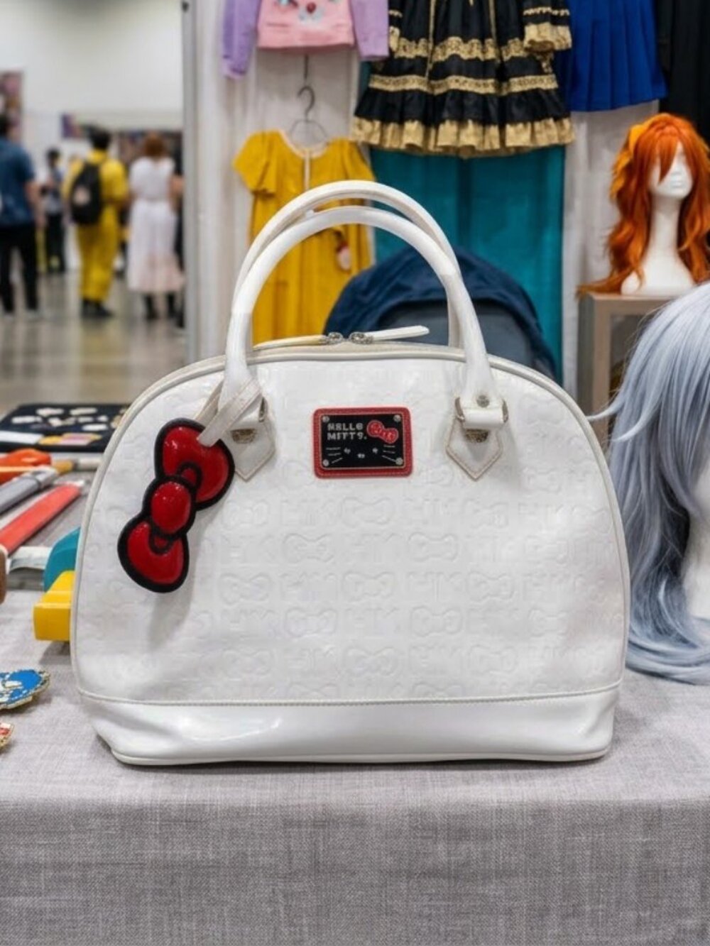 Vintage Loungefly x Hello Kitty Embossed White Dome Satchel Bag